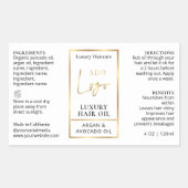 金ゴールドロエレガントゴ4 OZコスメティックボトルラベル 長方形シール (正面)