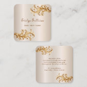 金ゴールドロココオーナメント名刺 スクエア名刺 (正面/裏面)