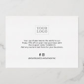 金ゴールドロゴありがとうごパッケージ挿入カード 箔招待状 (裏面)