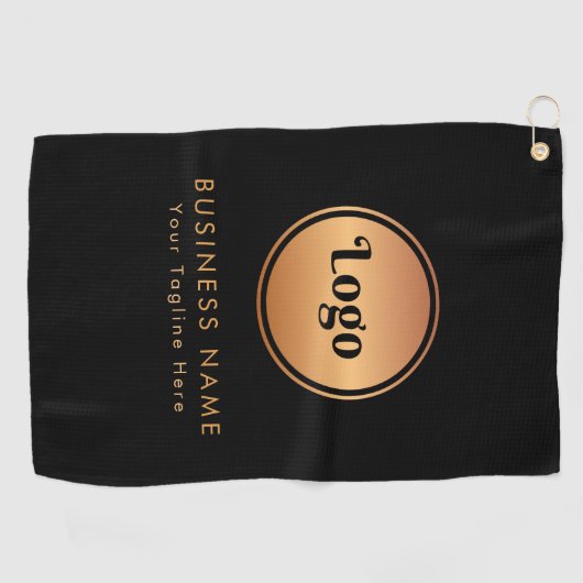 金ゴールドロゴおよびカスタム文字ビジネス会社ブランド ゴルフタオル (横)