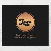 金ゴールドロゴおよびカスタム文字ビジネス会社ブランド スパークリングワインラベル (シングルラベル)