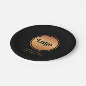 金ゴールドロゴおよびカスタム文字ビジネス会社ブランド ペーパープレート (アングル)