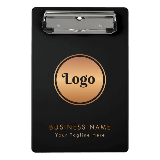 金ゴールドロゴおよびカスタム文字ビジネス会社ブランド ミニクリップボード (正面)