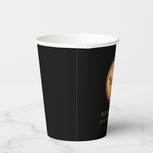 金ゴールドロゴおよびカスタム文字ビジネス会社ブランド 紙コップ (右)