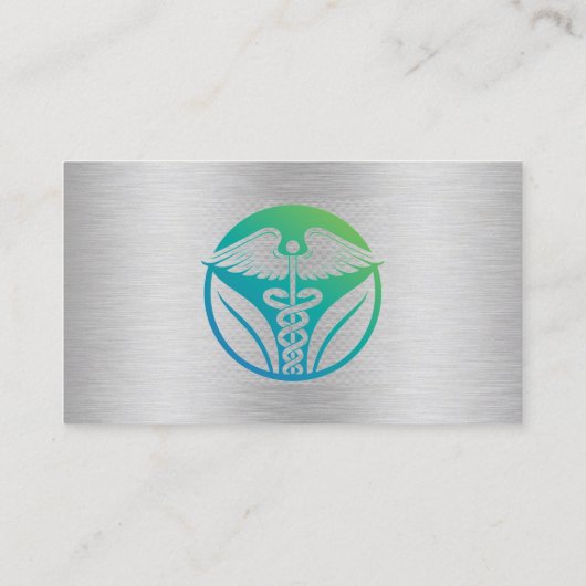 金ゴールドロゴの医療名刺 名刺 (裏面)