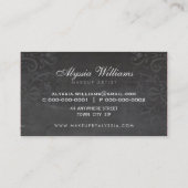 金ゴールドロゴアートデコエレガント日が差すことグレイ 名刺 (裏面)