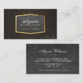 金ゴールドロゴアートデコエレガント日が差すことブ頭が切れるラック 名刺 (正面/裏面)