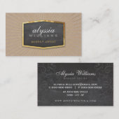 金ゴールドロゴアートデコエレガント日が差すこと頭が切れるクラフト 名刺 (正面/裏面)