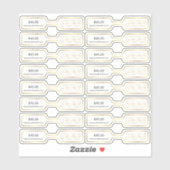 金ゴールドロゴエレガントジュウェリー価格ラベルバーベルラベル シール (シート)