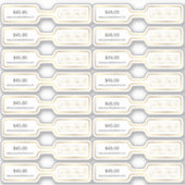 金ゴールドロゴエレガントジュウェリー価格ラベルバーベルラベル シール (正面)