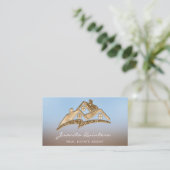 金ゴールドロゴハウス実在エステートエージェントプロフェッショナル 名刺 (スタンド正面)