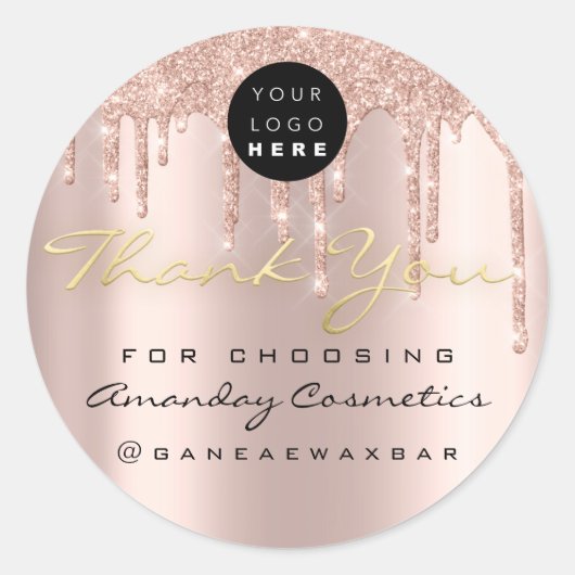 金ゴールドロゴバラDripsをお選びいただきありがとうございます ラウンドシール (正面)