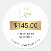 金ゴールドロゴビジネス製品価格ラベルシール ラウンドシール (正面)