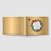 金ゴールドロゴファミリークリスマスカスタムパーティー ゲストブック (全面)