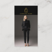 金ゴールドロゴプロフェッショナル実在写真不動産業者 名刺 (正面)