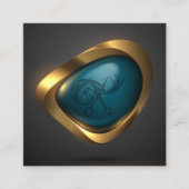 金ゴールドロゴモダン美容師プロフェッショナル スクエア名刺 (正面)