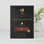 金ゴールドロゴ理容師ショップクリスマスオープンハウスパーティー 招待状 (スタンド正面)