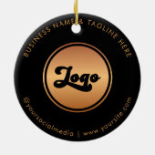 金ゴールドロゴ&カスタム文字事業オーナメント セラミックオーナメント (裏面)