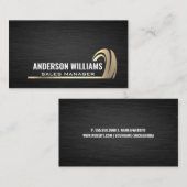 金ゴールドロゴ | ダークメタルテクスチャの背景 名刺 (正面/裏面)