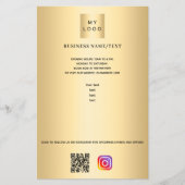 金ゴールドロゴqrコードインスタグラムカスタム文字 チラシ (正面)