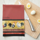 金ゴールドロスターズレッド&タンチェックスワールキッチン キッチンタオル (四つ折り)