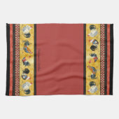 金ゴールドロスターズレッド&タンチェックスワールキッチン キッチンタオル (横)