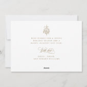 金ゴールドロマンチックなメリークリスマススクリプトフラット シーズンカード (裏面)