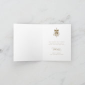 金ゴールドロマンチックな書道クリスマスフォト折り畳み シーズンカード (内部)