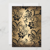 金ゴールドロマンチックハート婚約パーティ招待状 招待状 (裏面)