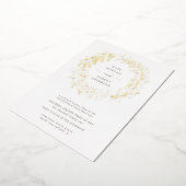 金ゴールドロマンチックフローラ結婚リース 箔招待状 (回転した状態)