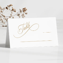 金ゴールドロマン渦巻形のス結婚タイポグラフィ プレイスカード