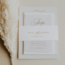 金ゴールドロマン結婚ク書 招待状ベリーバンド