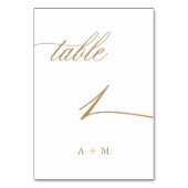 金ゴールドロマン結婚ティック書道のナンバー1、 テーブルナンバー (裏面)