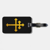 金ゴールドロレーヌクロスオンブラック/クリスチャン旅行 ラゲッジタグ (裏面横)