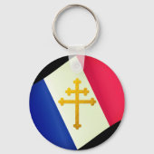 金ゴールドロレーヌフランスのクロス国旗/フランス キーホルダー (裏面)