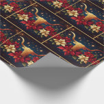 金ゴールドロングホーンSteer With Poinsettias Christmas ラッピングペーパー<br><div class="desc">金ゴールドロングホーンPoinsettiasクリスマスアートと踊り女性のカーボーイデザインRodeo日ストア。</div>