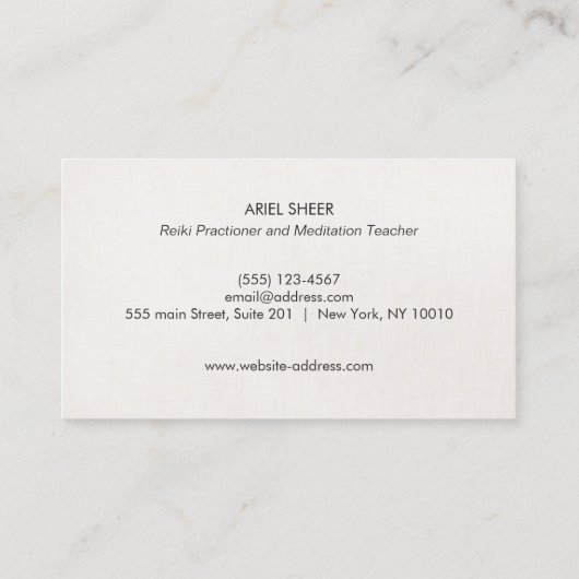 金ゴールドロータスとチャクラエナジーヒーラーとヨガ 名刺 (裏面)