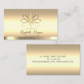 金ゴールドロータスウィメンシルエットヨガインストラクター 名刺 (正面/裏面)