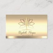 金ゴールドロータスウィメンシルエットヨガインストラクター 名刺 (正面)