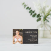 金ゴールドロータスオンウッドヨガ先生写真 名刺 (スタンド正面)