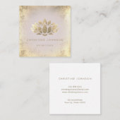 金ゴールドロータスデザイン スクエア名刺 (正面/裏面)