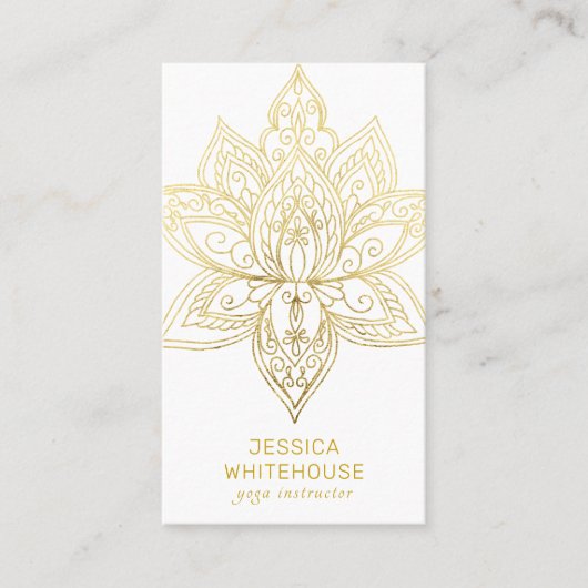 金ゴールドロータスフラエレガントワーライト名刺 名刺 (正面)