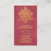 金ゴールドロータスフラワエレガントーダークバラ名刺 名刺 (裏面)