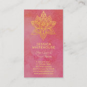 金ゴールドロータスフラワーエレガントバラ  名刺 (裏面)