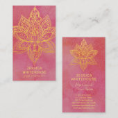 金ゴールドロータスフラワーエレガントバラ  名刺 (正面/裏面)