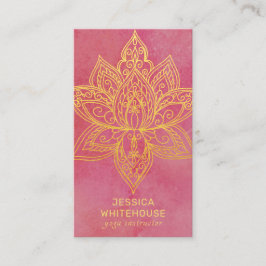 金ゴールドロータスフラワーエレガントバラ  名刺