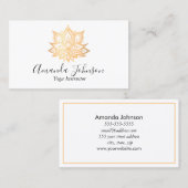 金ゴールドロータスフラワーボホヨガ先生 名刺 (正面/裏面)