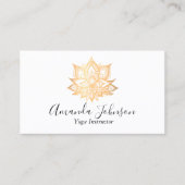 金ゴールドロータスフラワーボホヨガ先生 名刺 (正面)