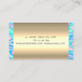 金ゴールドロータスフラワーヨガインストラクターホログラフィック 名刺 (裏面)