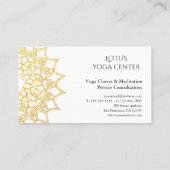 金ゴールドロータスフローラマンダラヨガセンター 名刺 (裏面)
